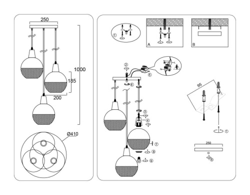 Светильник подвесной Ambrella light TRADITIONAL TR8505 Светильник подвесной Ambrella light TRADITIONAL TR8505