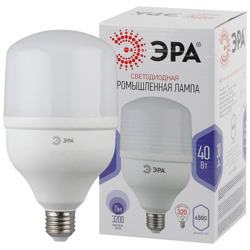 Лампа светодиодная ЭРА E27 40W 6500K матовая T120-40W-6500-E27 Б0047644