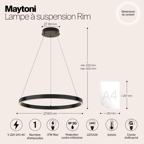Подвесной светильник Maytoni MOD058PL-L32B3K
