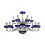 Подвесная люстра Bohemia Ivele 1308/12+6/360/2d G Cl/Clear-Blue/H-1I