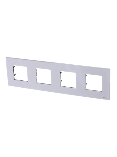 Рамка 4-постовая ABB Zenit серебро 2CLA227400N1301 Рамка 4-постовая ABB Zenit серебро 2CLA227400N1301