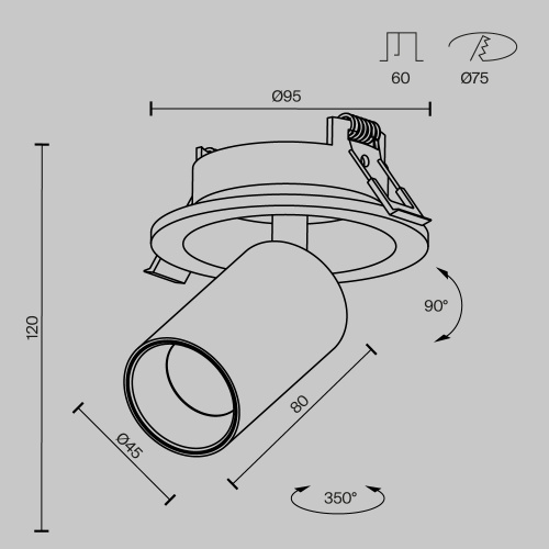 Встраиваемый светильник Technical C071CL-7W3K-WB