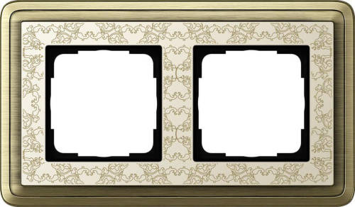 Рамка 2-постовая Gira ClassiX Art бронза/кремовый 0212663