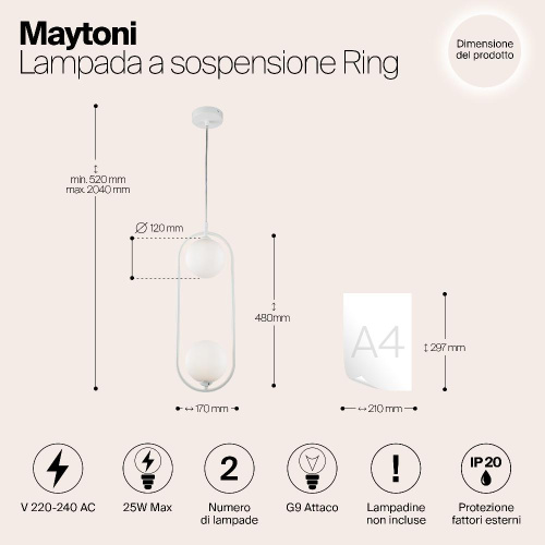 Подвесной светильник Maytoni Ring MOD013PL-02W
