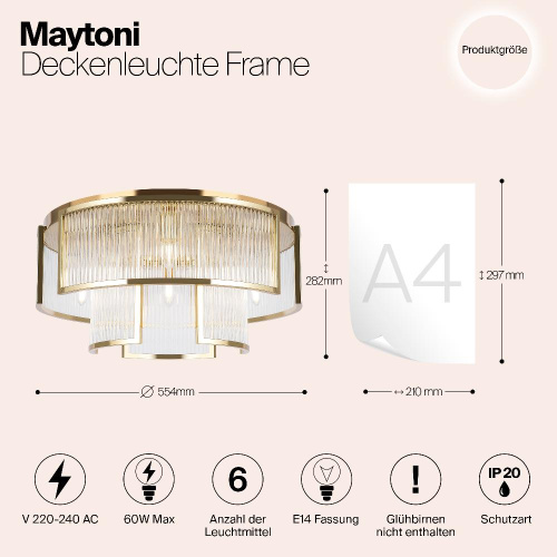 Потолочный светильник Maytoni MOD174CL-06G
