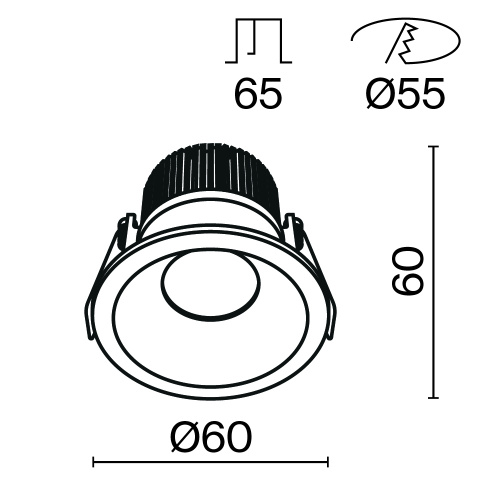 Встраиваемый светильник Technical DL034-01-06W3K-D-W Встраиваемый светильник Technical DL034-01-06W3K-D-W