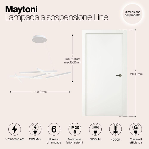Подвесной светодиодный светильник Maytoni Line MOD016PL-L75W