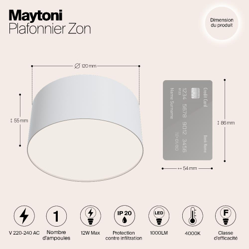 Потолочный светодиодный светильник Maytoni Zon C032CL-L12W4K