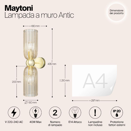 Настенный светильник (бра) Maytoni MOD302WL-02CG
