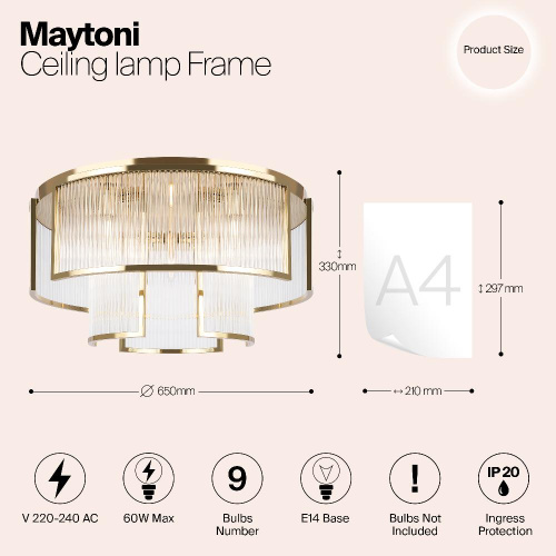 Потолочный светильник Maytoni MOD174CL-09G