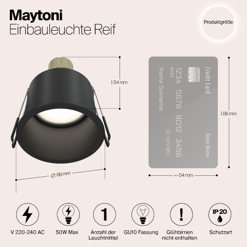 Встраиваемый светильник Maytoni Reif DL049-01B