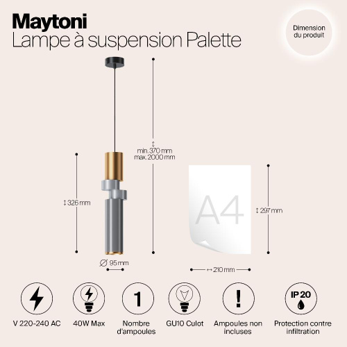 Подвесной светильник Maytoni Palette MOD303PL-01CFL3