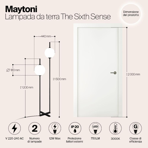 Торшер Maytoni The Sixth Sence Z020FL-L12BK Торшер Maytoni The Sixth Sence Z020FL-L12BK