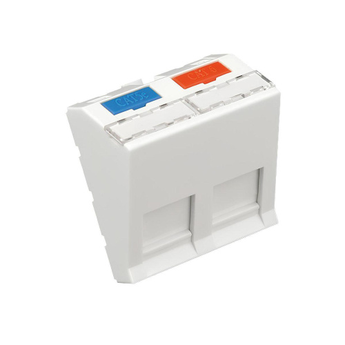 Лицевая панель информационной розетки RJ45/12 2 модуля LK Studio LK45 87022 Лицевая панель информационной розетки RJ45/12 2 модуля LK Studio LK45 87022