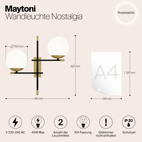 Бра Maytoni Nostalgia MOD050WL-02G