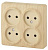 Розетка ЭРА Эксперт 4х2P 16A 250V 11-2210-11 Б0020708