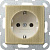 Розетка Gira System 55 Schuko с/з 16A 250V безвинтовой зажим бронза/кремовый 0188613