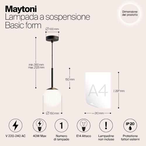 Подвесной светильник Maytoni MOD321PL-01B