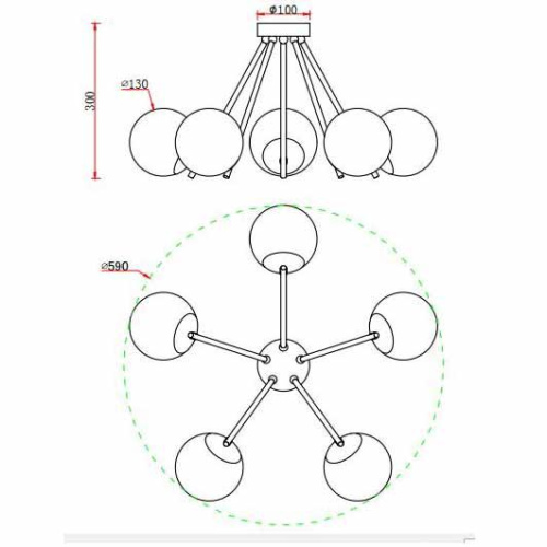Потолочная люстра Rivoli Albino 2001-205 Б0044784