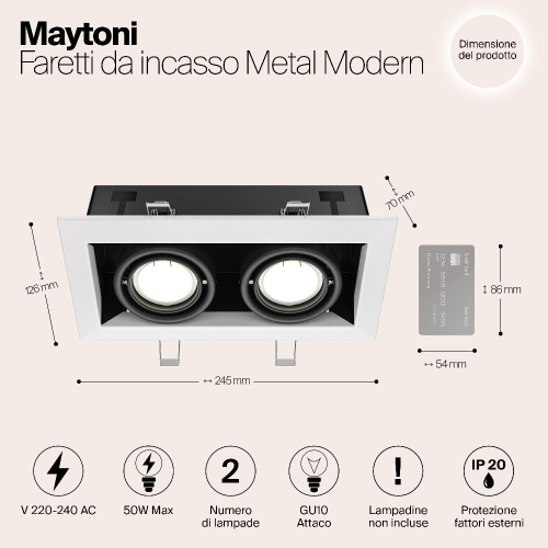 Встраиваемый светильник Maytoni Metal DL008-2-02-W Встраиваемый светильник Maytoni Metal DL008-2-02-W