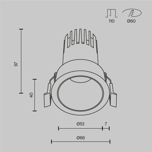 Встраиваемый светильник Technical DL116-10W-2.7K-W Встраиваемый светильник Technical DL116-10W-2.7K-W
