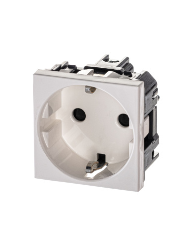 Розетка ABB Zenit с/з 16A 250V со шторками винтовой зажим альпийский белый 2CLA228800N1101
