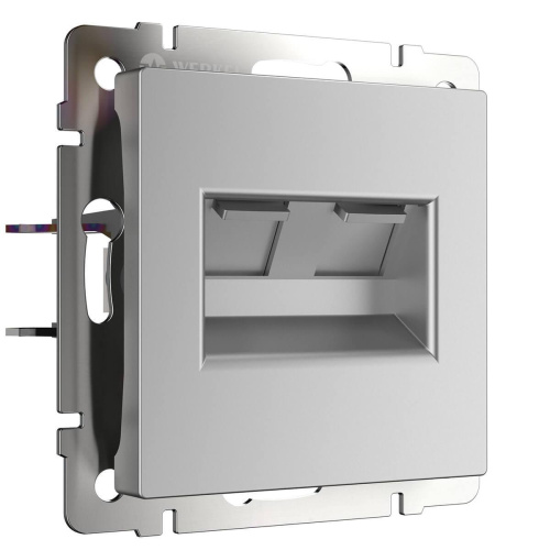 Розетка Werkel двойная Ethernet RJ-45 серебряный WL06-RJ45+RJ45 4690389073540