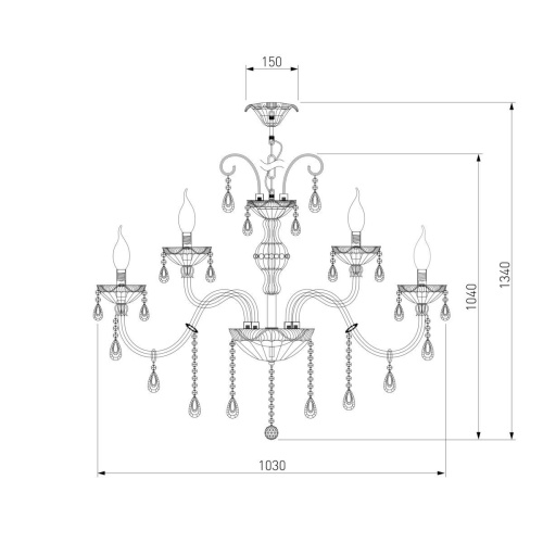 Подвесная люстра Bogates 124/10+5 Strotskis