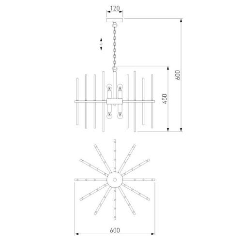 Подвесная люстра Bogates Allure 355/6 Smart хром Подвесная люстра Bogates Allure 355/6 Smart хром