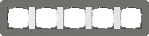 Рамка 5-постовая Gira E3 темно-серый/белый глянцевый 0215413