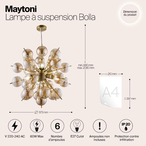 Подвесная люстра Maytoni Bolla MOD133PL-06BS Подвесная люстра Maytoni Bolla MOD133PL-06BS