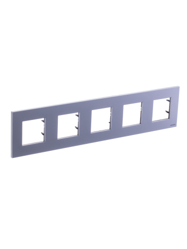 Рамка 5-постовая ABB Zenit серебро 2CLA227500N1301 Рамка 5-постовая ABB Zenit серебро 2CLA227500N1301