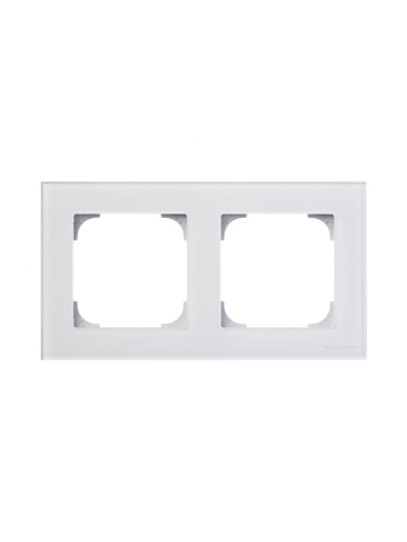 Рамка 2-постовая ABB Zenit стекло белое 2CLA227200N3001