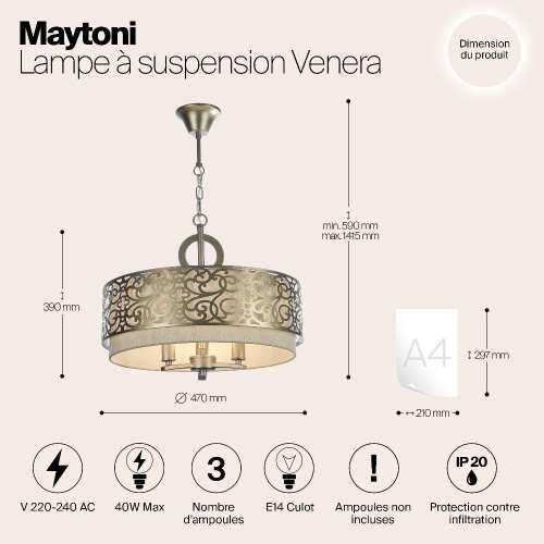 Подвесная люстра Maytoni Venera H260-03-N