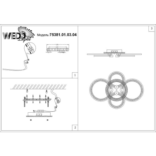 Потолочная светодиодная люстра Wedo Light Levanto 75381.01.03.04