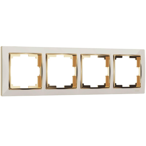 Рамка Werkel Snabb на 4 поста слоновая кость/золото WL03-Frame-04-ivory/GD 4690389083914