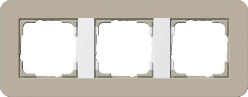 Рамка 3-постовая Gira E3 серо-бежевый/белый глянцевый 0213418