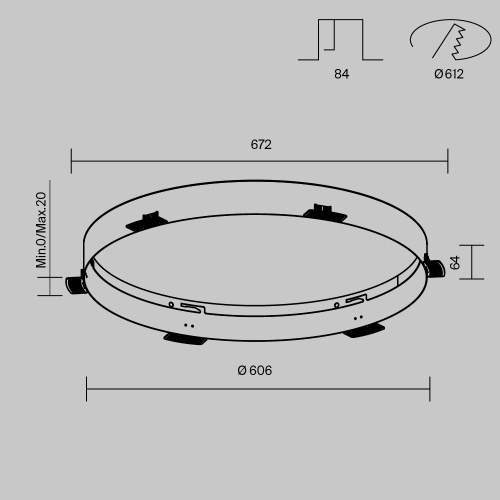 Аксессуар для встраиваемого светильника Technical DLA032-TRS90-W