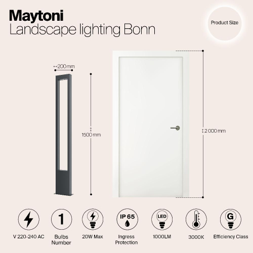 Уличный светодиодный светильник Maytoni Bonn O425FL-L20GF