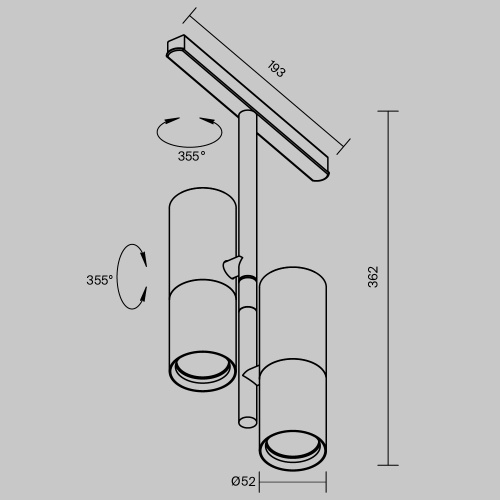 Трековый светильник Technical TR005-2-2X12W3K-BW Трековый светильник Technical TR005-2-2X12W3K-BW