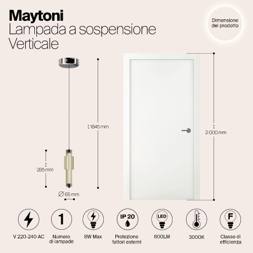 Подвесной светодиодный светильник Maytoni Verticale MOD308PL-L9CG3K