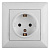 Розетка двойная ЭРА Intro Solo Schuko 2X2P+E 16A 250V со шторками белый 4-206-01 Б0043340