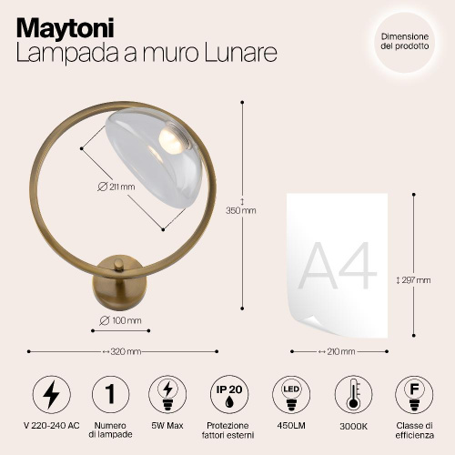 Бра Maytoni Moon MOD327WL-L5BS3K1