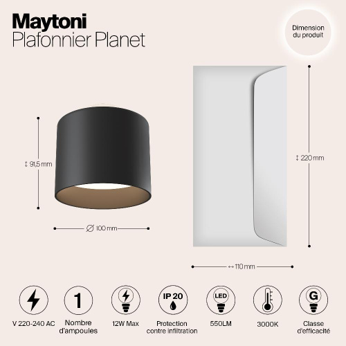 Потолочный светодиодный светильник Maytoni Planet C009CW-L12B
