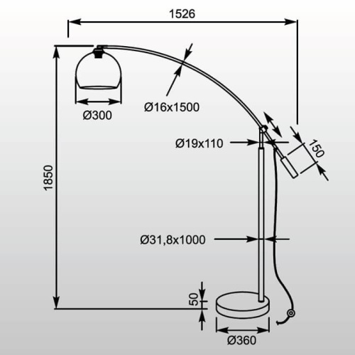 Торшер Zumaline Manhattan TS-061121M