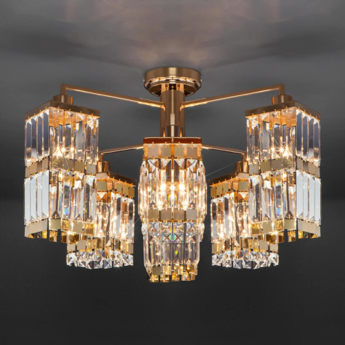 Потолочная люстра Eurosvet Barra 10100/8 золото/прозрачный хрусталь Strotskis