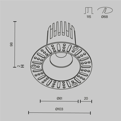 Встраиваемый светильник Technical DL121-15W-2.7K-TRS-B Встраиваемый светильник Technical DL121-15W-2.7K-TRS-B