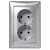 Розетка 2x2К+З Legrand Valena 16A 250V с/з винтовой зажим алюминий 770100
