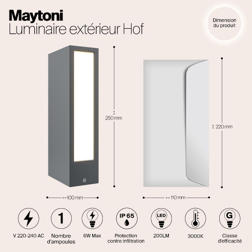 Уличный светодиодный светильник Maytoni Hof O422FL-L6GF