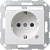 Розетка Gira System 55 Schuko с/з с подсветкой 16A 250V безвинтовой зажим чисто-белый глянцевый 045203